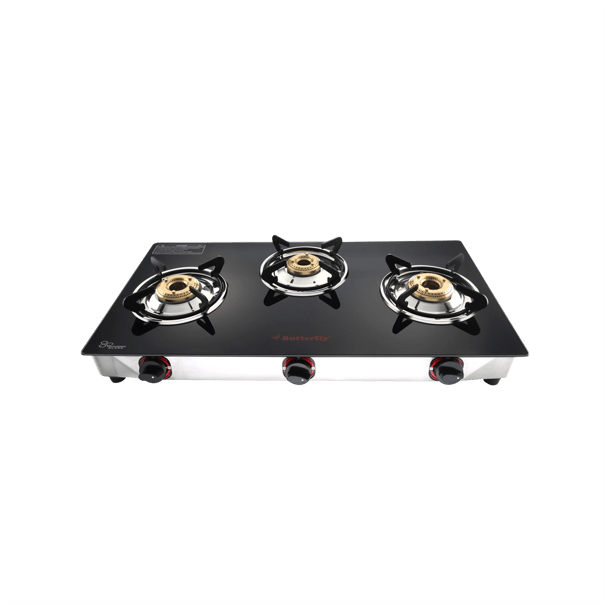 Buy Butterfly Trio 3 Burner Glass Manual Gas Stove - Vasanth & Co